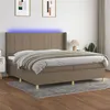 Image de vidaXL Boxspring met matras en LED stof taupe 200x200 cm3138905