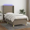 Image de vidaXL Boxspring met matras en LED stof taupe 80x200 cm3138913