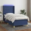 Image de vidaXL Boxspring met matras en LED stof blauw 80x200 cm3138915