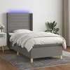 Image de vidaXL Boxspring met matras en LED stof donkergrijs 90x200 cm3138926