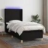 Image de vidaXL Boxspring met matras en LED stof zwart 90x200 cm3138927