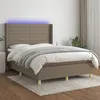 Image de vidaXL Boxspring met matras en LED stof taupe 140x200 cm3138961