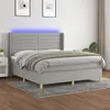 Image de vidaXL Boxspring met matras en LED stof lichtgrijs 180x200 cm3138973