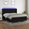 Image de vidaXL Boxspring met matras en LED stof zwart 180x200 cm3138975