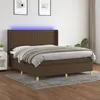 Image de vidaXL Sommier à Lattes de Lit avec Matelas et LED, Lit Rembourré, Lit Double, Lit Adulte de Chambre à Coucher Intérieur, Moderne, Marron Foncé 180x200cm