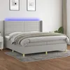 Image de vidaXL Boxspring met matras en LED stof lichtgrijs 200x200 cm3138981