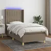 Image de vidaXL Boxspring met matras en LED stof taupe 80x200 cm3138993