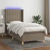 Image de vidaXL Boxspring met matras en LED stof taupe 90x190 cm3139001