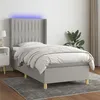 Image de vidaXL Boxspring met matras en LED stof lichtgrijs 100x200 cm3139013