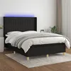 Image de vidaXL Boxspring met matras en LED stof zwart 140x190 cm3139031