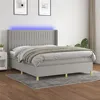 Image de vidaXL Boxspring met matras en LED stof lichtgrijs 160x200 cm3139045