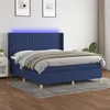 Image de vidaXL Boxspring met matras en LED stof blauw 160x200 cm3139051