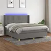 Image de vidaXL Boxspring met matras en LED stof donkergrijs 180x200 cm3139054