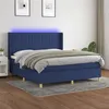 Image de vidaXL Boxspring met matras en LED stof blauw 180x200 cm3139059