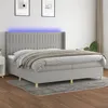 Image de vidaXL Boxspring met matras en LED stof lichtgrijs 200x200 cm3139061