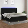 Image de vidaXL Boxspring met matras en LED stof zwart 200x200 cm3139063