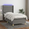 Image de vidaXL Boxspring met matras en LED stof donkergrijs 80x200 cm3139070