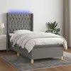 Image de vidaXL Boxspring met matras en LED stof donkergrijs 90x200 cm3139086