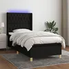 Image de vidaXL Boxspring met matras en LED stof zwart 90x200 cm 3139087