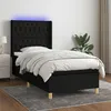 Image de vidaXL Boxspring met matras en LED stof zwart 100x200 cm3139095