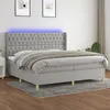 Image de vidaXL Boxspring met matras en LED stof lichtgrijs 200x200 cm3139141