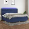 Image de vidaXL Boxspring met matras en LED stof blauw 200x200 cm3139147