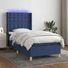 Image de vidaXL Boxspring met matras en LED stof blauw 80x200 cm3139155