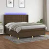 Image de vidaXL Boxspring met matras en LED stof donkerbruin 160x200 cm 3139208