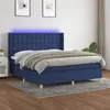 Image de vidaXL Boxspring met matras en LED stof blauw 160x200 cm3139211