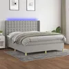 Image de vidaXL Boxspring met matras en LED stof lichtgrijs 180x200 cm3139213