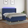 Image de vidaXL Boxspring met matras en LED stof blauw 180x200 cm3139219