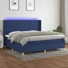 Image de vidaXL Boxspring met matras en LED stof blauw 200x200 cm3139227