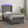 Image de vidaXL Boxspring met matras en LED kunstleer grijs 90x200 cm3139245