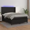 Image de vidaXL Boxspring met matras en LED kunstleer zwart 140x190 cm3139259