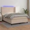 Image de vidaXL Boxspring met matras en LED kunstleer cappuccinokleur 140x200cm3139270