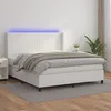 Image de vidaXL Boxspring met matras en LED kunstleer wit 180x200 cm3139278