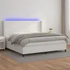 Image de vidaXL Boxspring met matras en LED kunstleer wit 200x200 cm3139284