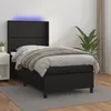 Image de vidaXL Boxspring met matras en LED kunstleer zwart 90x200 cm3139301