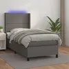 Image de vidaXL Boxspring met matras en LED kunstleer grijs 100x200 cm3139311