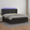 Image de vidaXL Boxspring met matras en LED kunstleer zwart 180x200 cm3139337