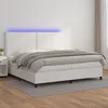 Image de vidaXL Boxspring met matras en LED kunstleer wit 200x200 cm3139344