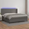 Image de vidaXL Boxspring met matras en LED kunstleer grijs 200x200 cm3139347