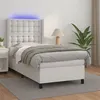 Image de vidaXL Boxspring met matras en LED kunstleer wit 100x200 cm3139368