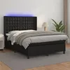 Image de vidaXL Boxspring met matras en LED kunstleer zwart 140x190 cm3139379