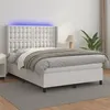 Image de vidaXL Boxspring met matras en LED kunstleer zwart 140x190 cm3139380
