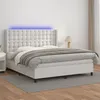 Image de vidaXL Boxspring met matras en LED kunstleer wit 160x200 cm3139392