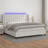 Image de vidaXL Boxspring met matras en LED kunstleer wit 200x200 cm3139404