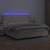 Image de vidaXL Sommier à lattes de lit matelas LED Crème 200x200 cm Similicuir