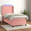 Image de vidaXL Boxspring met matras en LED fluweel roze 100x200 cm3139432