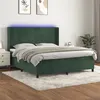 Image de vidaXL Boxspring met matras en LED fluweel donkergroen 160x200 cm3139454